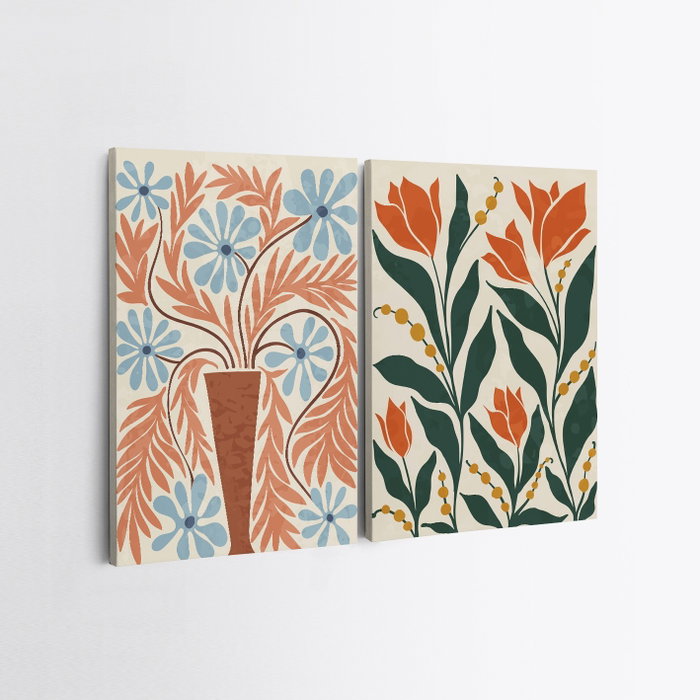 Wallity Cuadros Decorativos sobre Lienzo Multicolor (2 Piezas) 50 x 70 cm